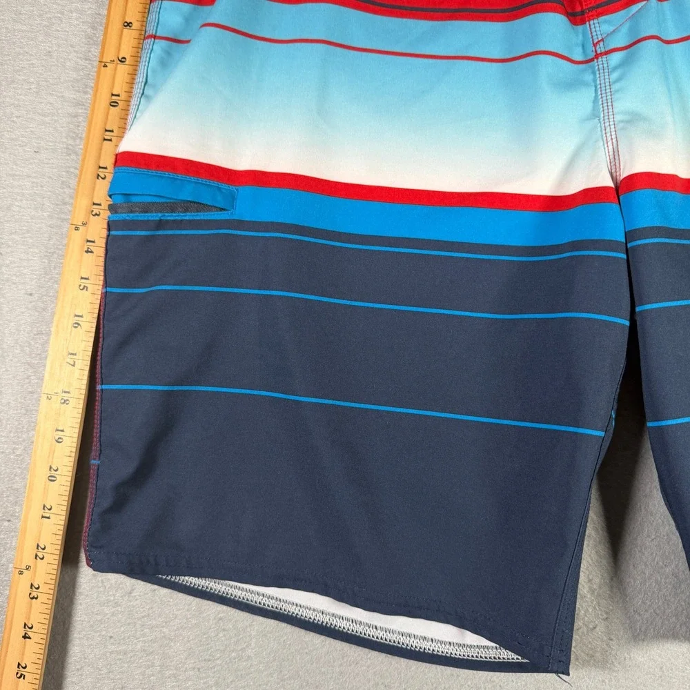 ONeill Hyperfreak Mens Red Blue Striped Board Shorts‎ Size 40 SP3106009